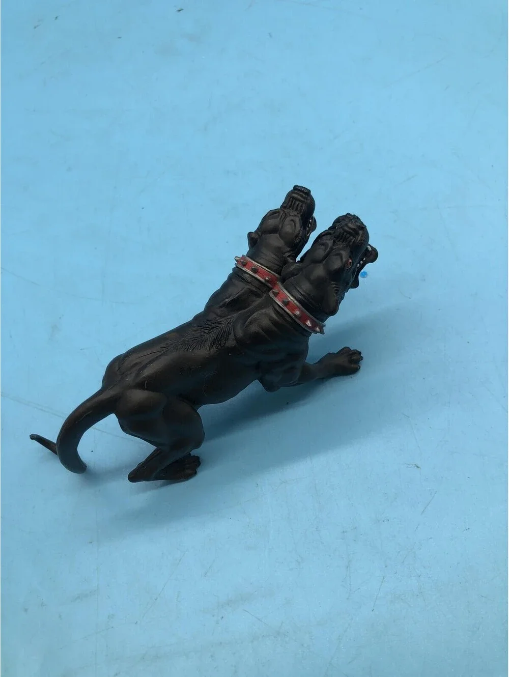 Cerberus Three-Headed Hellhound Action Figure Toy Brown Plastic Dog Unboxed